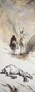Honore  Daumier Don Quixote and the Dead Mule Sweden oil painting reproduction